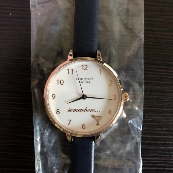 Kate Spade Metro Navy Leather Strap Watch 34mm